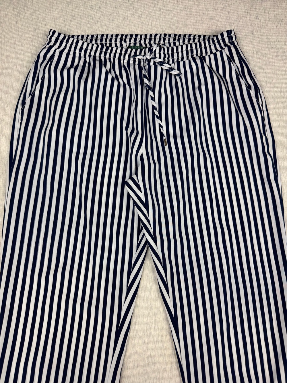 Lauren Ralph Lauren Petite Striped Pull-On Pants Navy White Size 8P - Picture 4 of 11